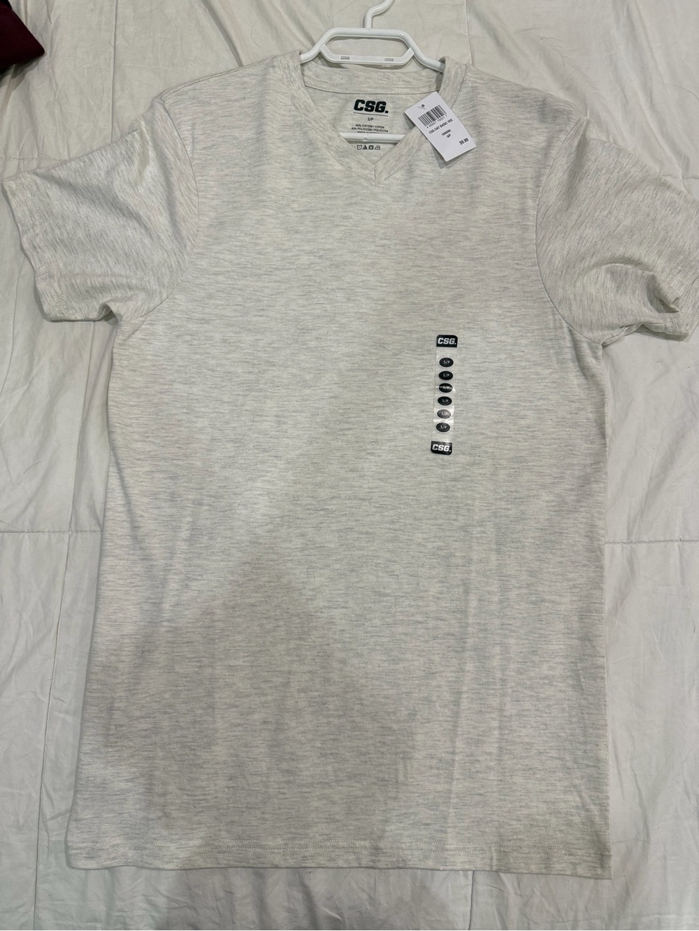 CSG Light Gray/White V-Neck T-Shirt